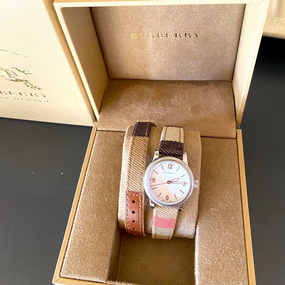Authentic Burberry double strap watch